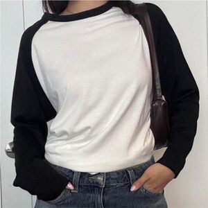 Stylish Black and White Long Sleeve Tee